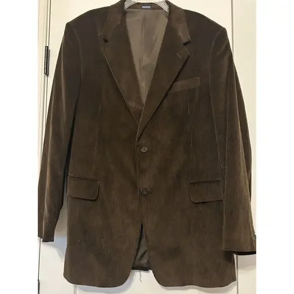 Meeting Street Mens Sport Coat Size 42L Brown Corduroy Blazer Lined 100%‎ Cotton - Picture 3 of 15